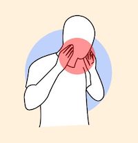 あごの痛みや顎関節症のイメージイラスト